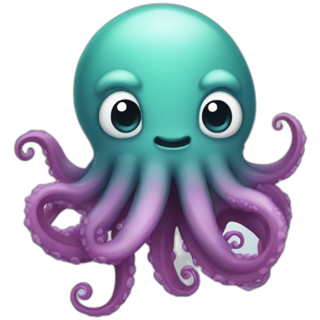 cute kraken with cute face shy blushing emoji