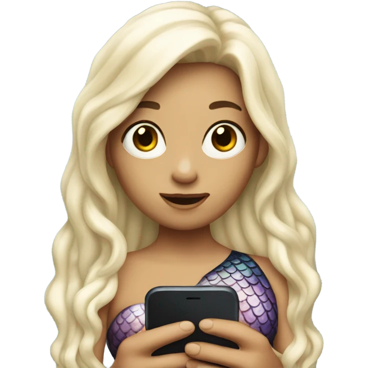 mermaid with iphone emoji