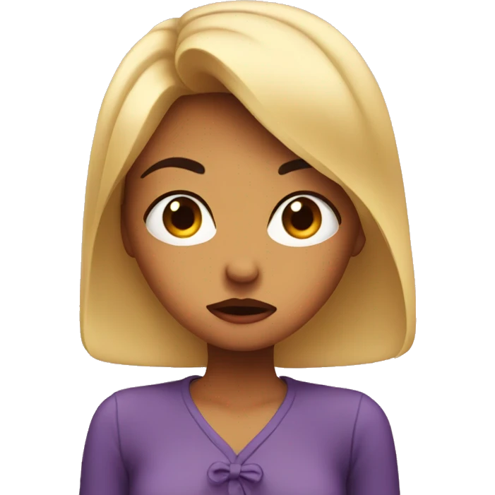 Girl annoyed kiss face emoji