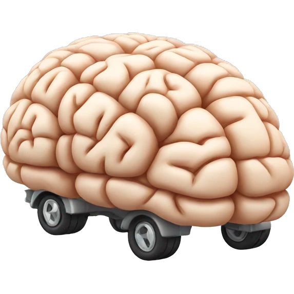 brain in the shape of a car emoji