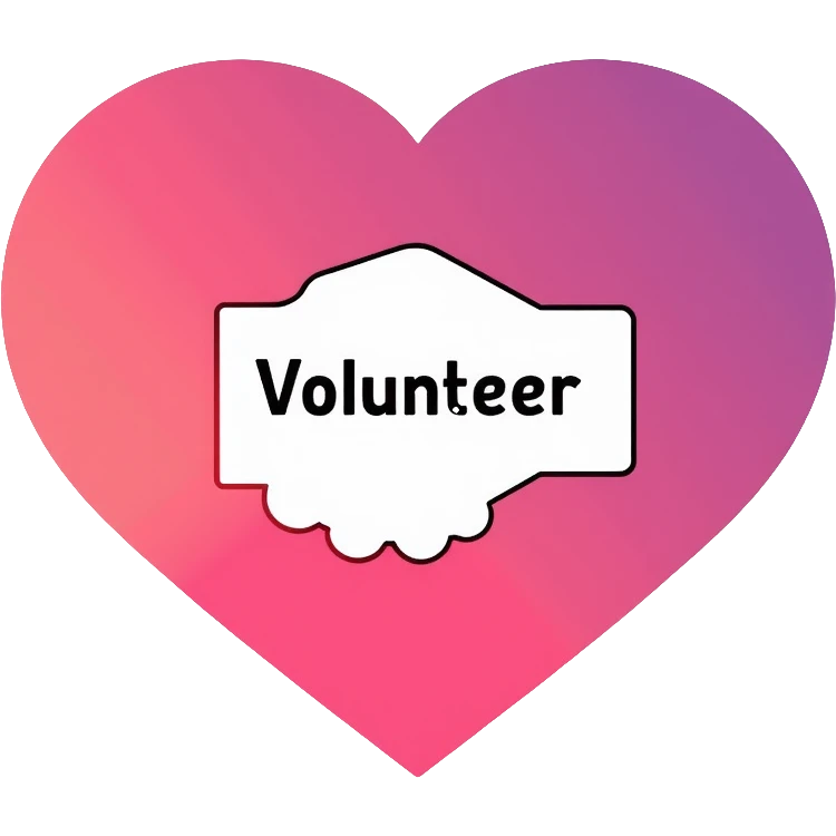 volunteer symbol in pink color emoji