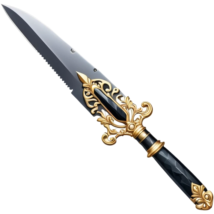An ornate gilded knife with the blade made of obsidian emoji