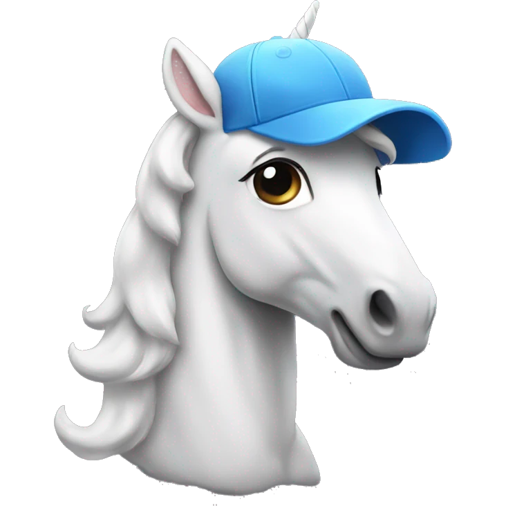 unicorn with baseball cap emoji