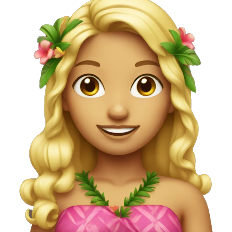 blonde hawaiian hula girl emoji