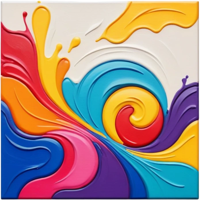 canvas, colorful painting emoji