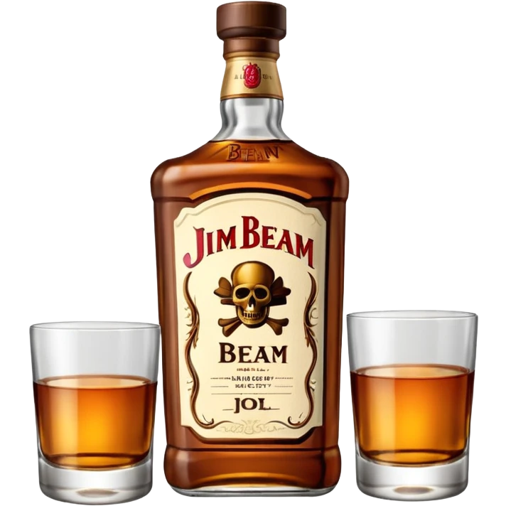 single Jim Beam whiskey bottle emoji