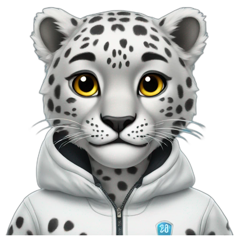 snow leopard in sportswear emoji