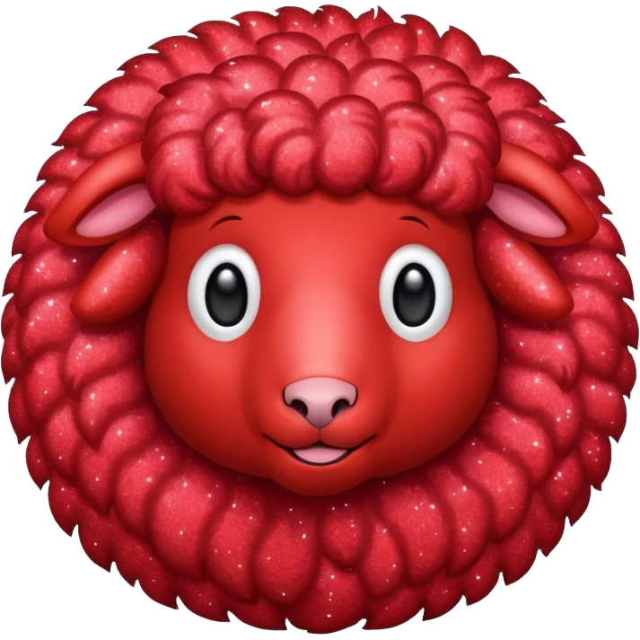 red glitter sheep emoji