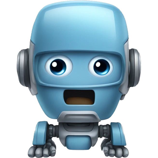 cute blue gray robot emoji