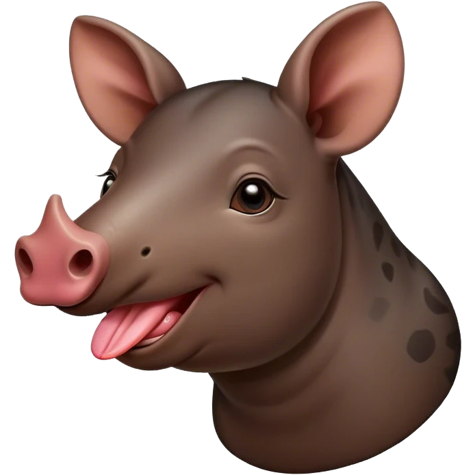 Tapirs smiling with tongue out  emoji