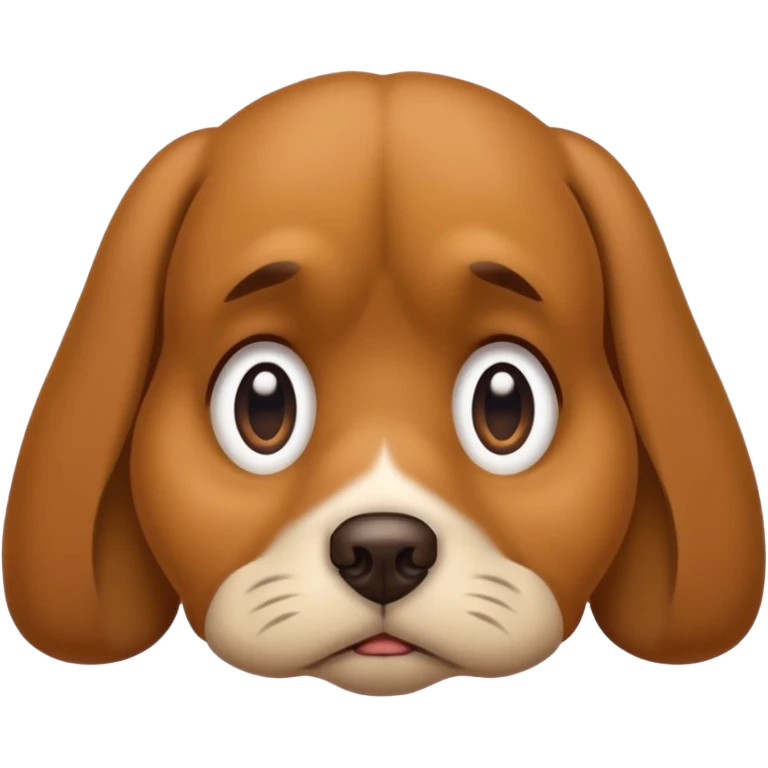 face of sad dog with big eyes emoji