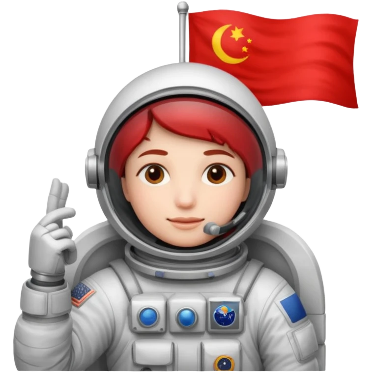 astronaut with red flag in hand emoji