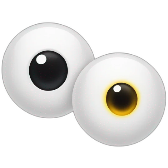 two eyesballs, one is black, one is white emoji