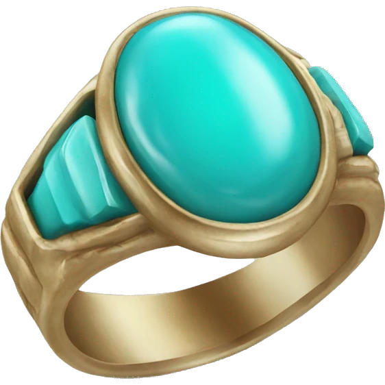 Realistic isolated turquoise ring emoji