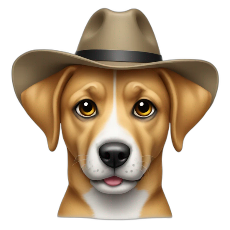 perro con sombrero elegante y corbata emoji
