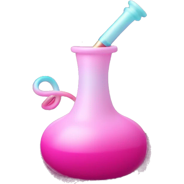 Pink ombre hookah with glitter  emoji