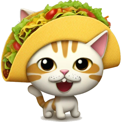 create a taco cat, a cat with the body of a taco emoji
