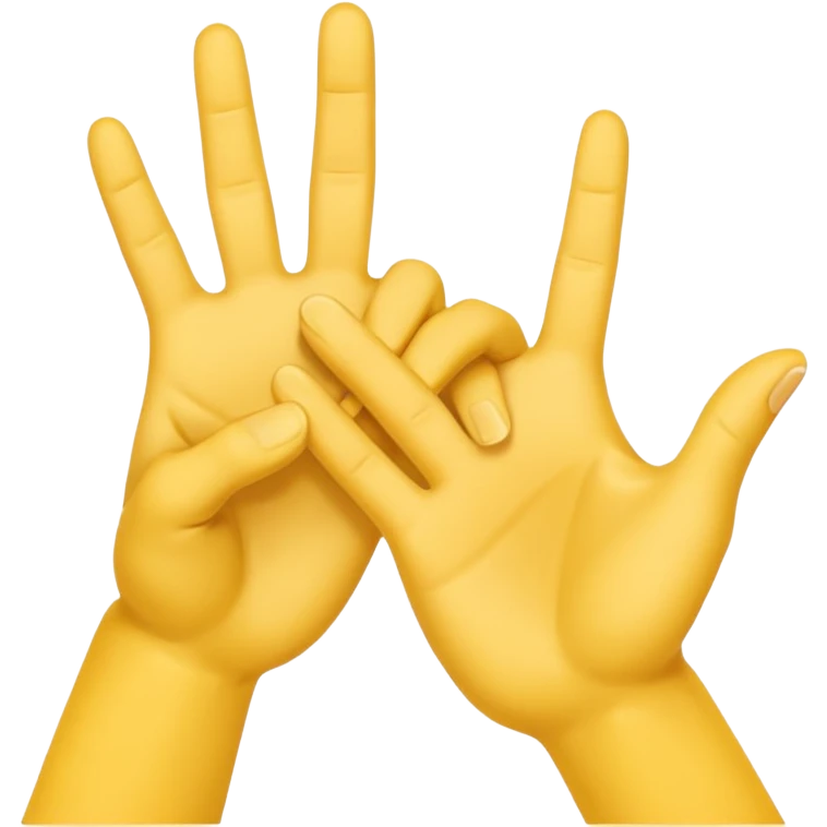 two yellow hands shaking in a gesture of respect, simple and clear, apple emoji style emoji