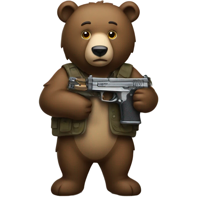 Bear holding a gun￼ emoji