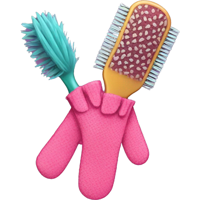 hairbrush gloves emoji