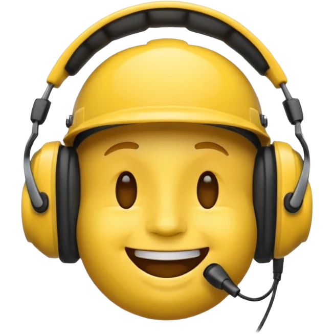 un emoji qui écoute de la musique avec un casque avec un léger sourire emoji