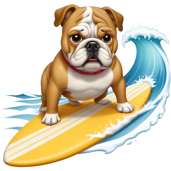 Surfing Bulldog  emoji