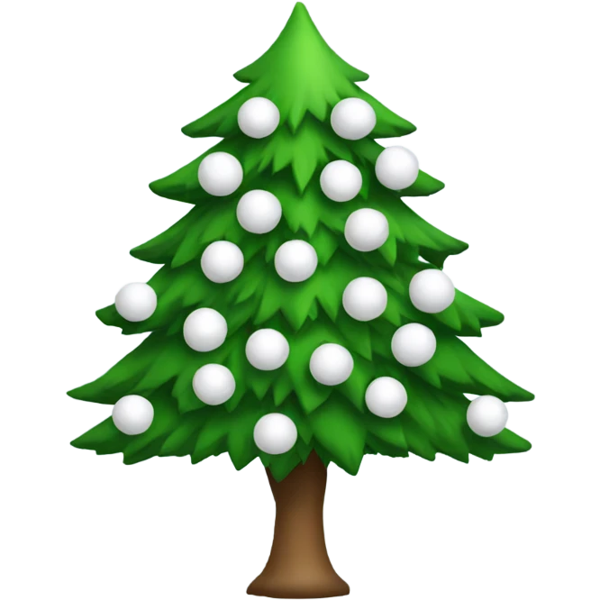 christmas tree with white balls emoji