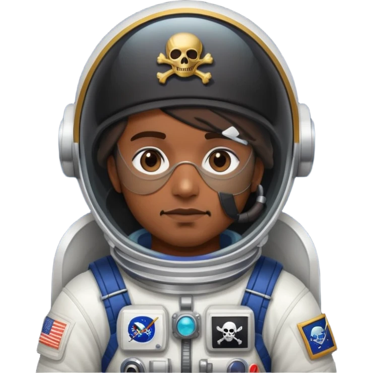astronaut with eyepatch like a pirate emoji