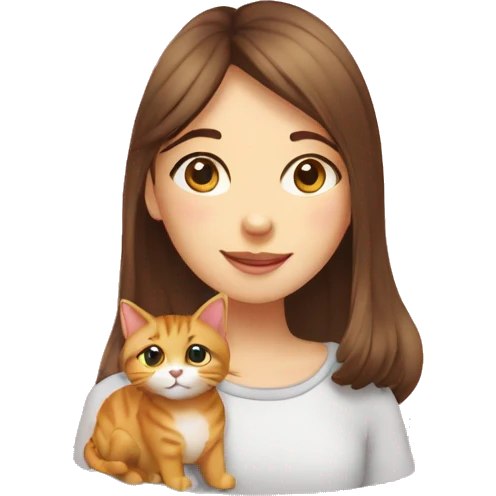 Fille caresse un chat emoji