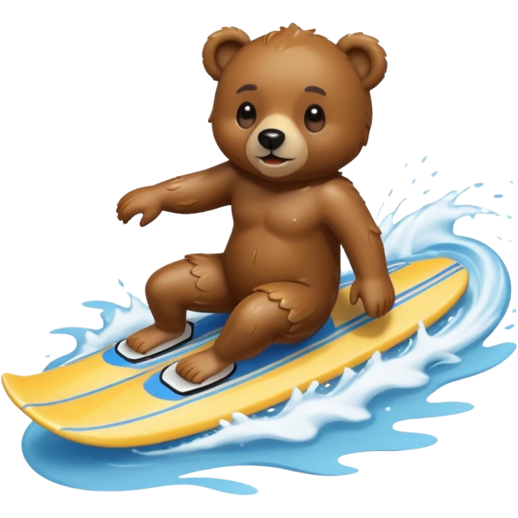 Bear water skiing emoji