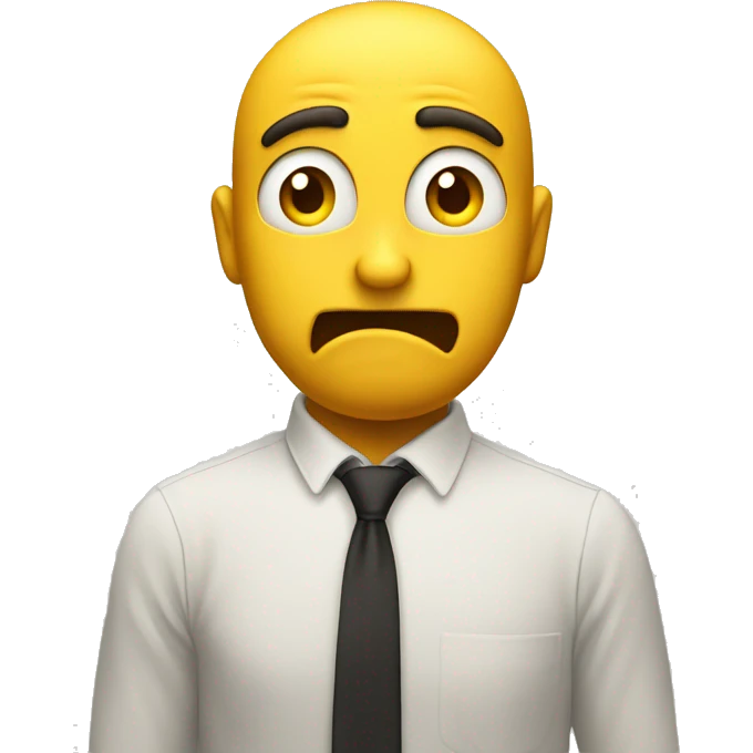 Regular yellow emoji but disappointed and disgusted with one hand in front  emoji
