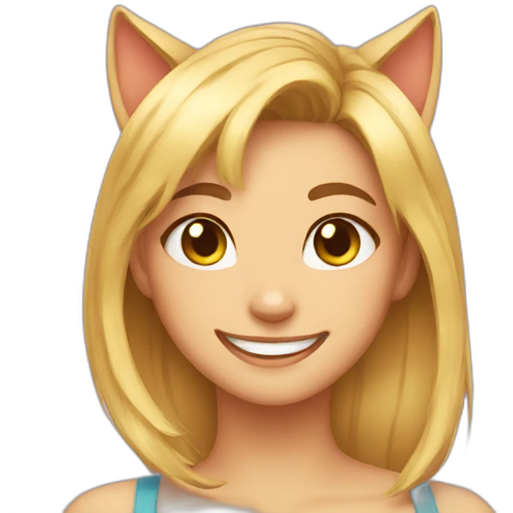 Cat girls smile emoji