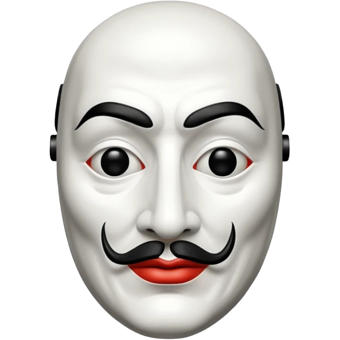 Money Heist, Dali mask (black-white), realistic emoji