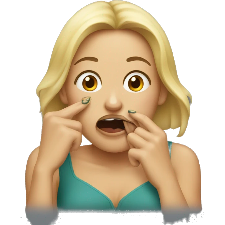 Woman biting fingernails emoji