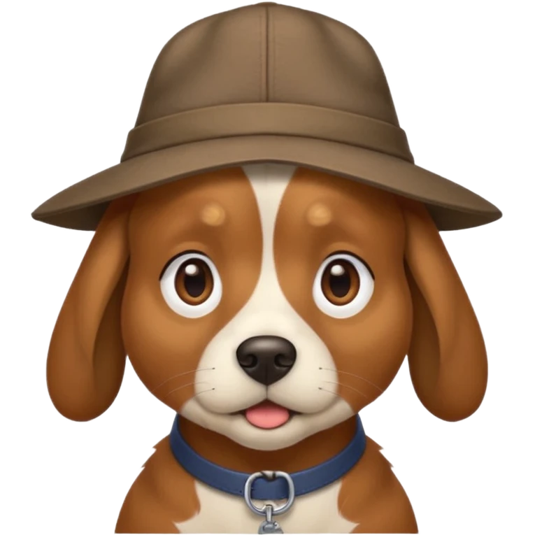 confused dog with a hat emoji