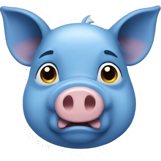 Blue pig emoji