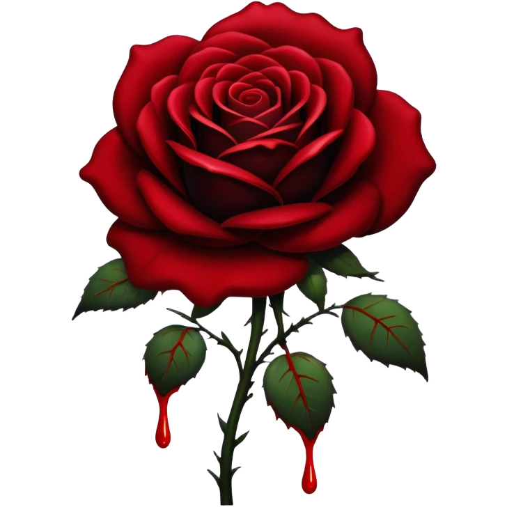 Black rose with blood drips red dark emoji