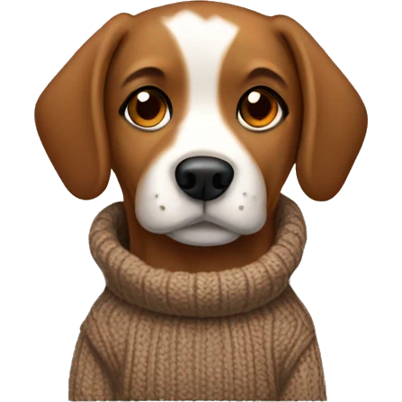 Brown Eye dog with sweater emoji