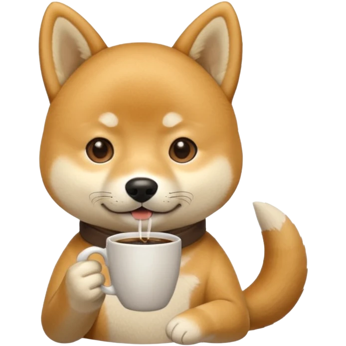 Shiba Jasper drinking coffee  emoji