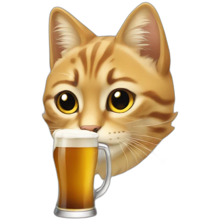 Chat qui boit une bière emoji