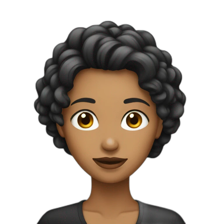 mujer cabello negro largo emoji