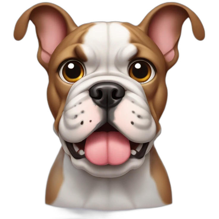 France-BullDog with big ears eyes mouth emoji
