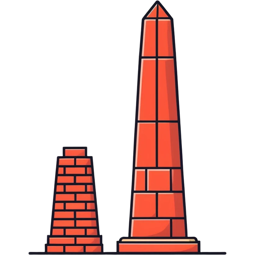 Penis shaped obelisk made of red bricks emoji