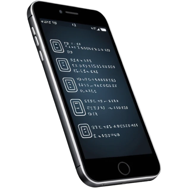 Minimalistic flat vector icon, iOS style, thin black contour on white background. Smartphone with code brackets <> on the screen. Clean, no text, no shadows emoji