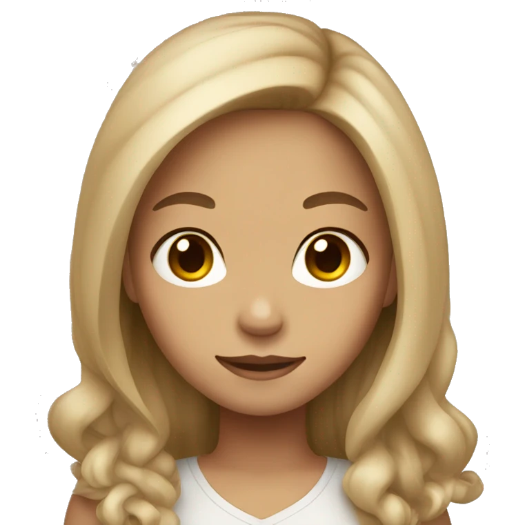 Girl that has a light color skin has a brown long hair emoji
