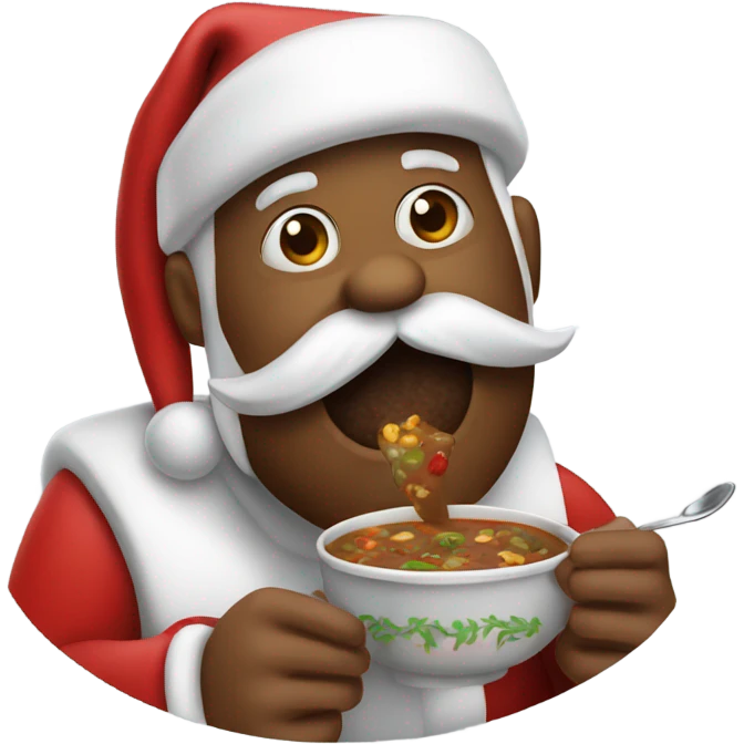 Santa eating gumbo emoji