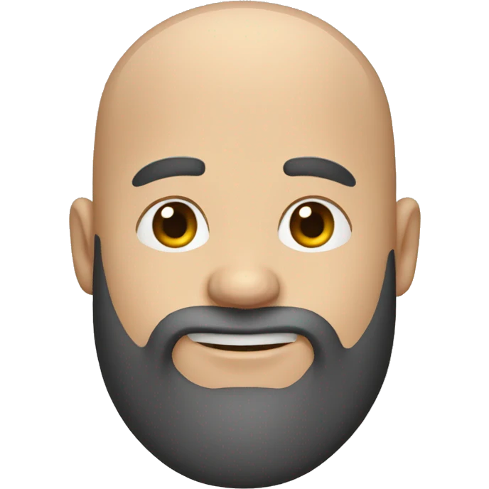 bald man with beard and raising hand emoji