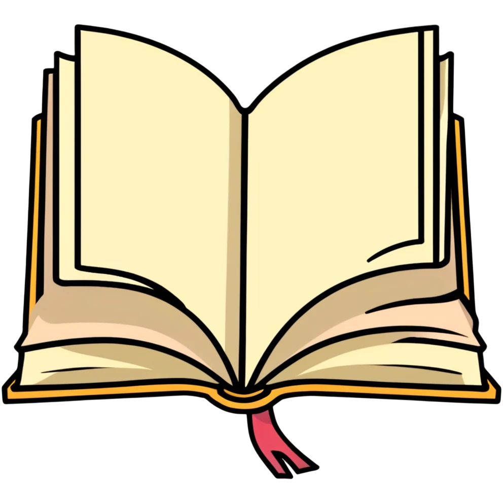 Open book with bookmark emoji