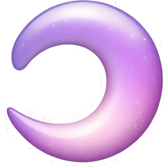 Sparkly glossy Pastel lilac-gradient crescent emoji
