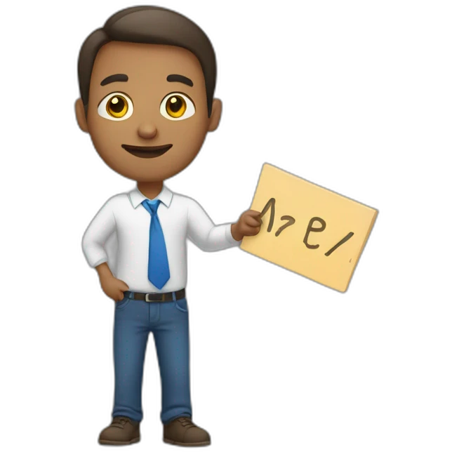 teacher with a sign in his hand emoji